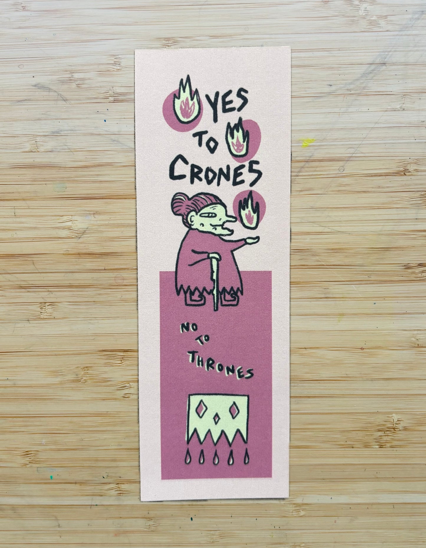 Yes to Crones - bookmark
