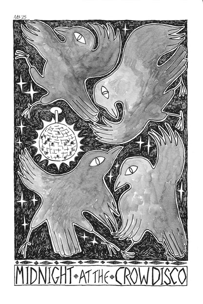 Midnight at the Crow Disco (print, 8x12")