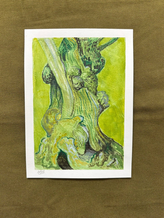 Warped Trunk - Mixed Media, 7in x 5in