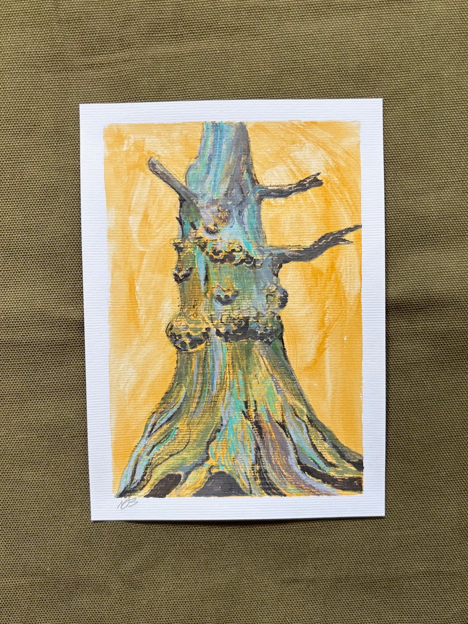 "He went that-a-way" - Mixed Media, 7in x 5in