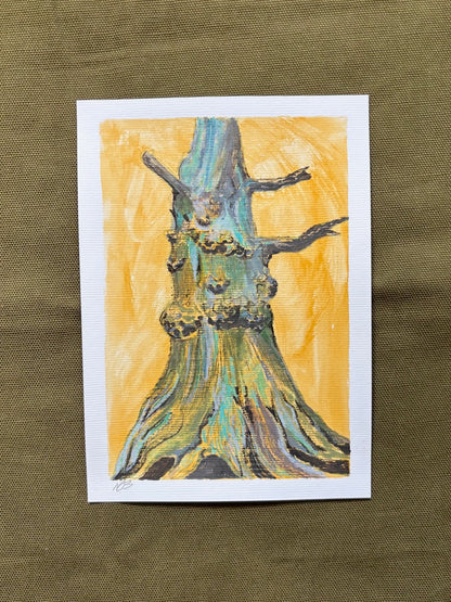 "He went that-a-way" - Mixed Media, 7in x 5in