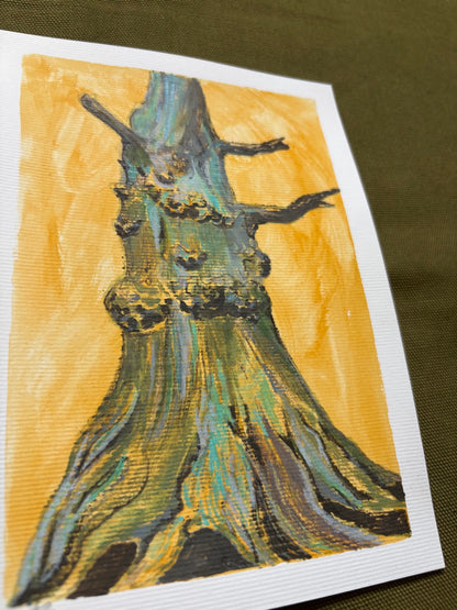 "He went that-a-way" - Mixed Media, 7in x 5in