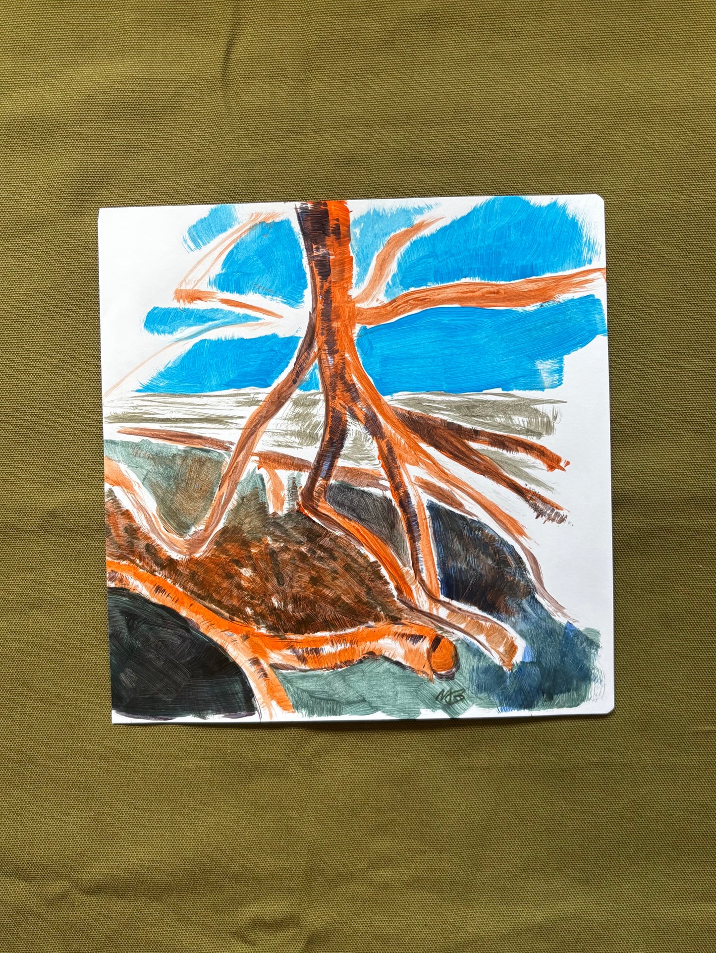 Reaching - Mixed Media, 22cm x 23cm